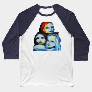 Blue Female Painting Baseball T-Shirt